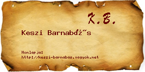 Keszi Barnabás névjegykártya