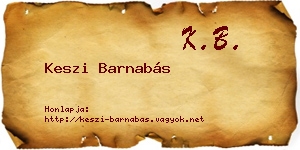 Keszi Barnabás névjegykártya