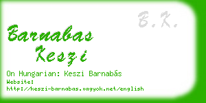 barnabas keszi business card